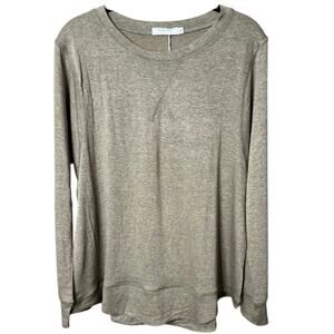 NWT Haute Edition Long Sleeve Lightweight Pullover Sweater Top Taupe - XL